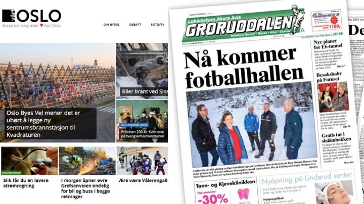 Vårt Oslo og Akers Avis Groruddalen er to lokalaviser i Oslo som får mediestøtte.