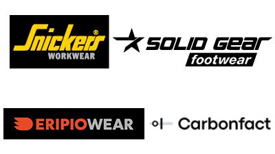 Snickers Workwear, Solid Gear Footwear og EripioWear  er de første merkene innenfor vernebekledning som samarbeider med Carbonfact