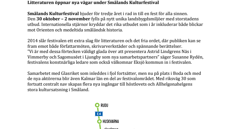 Litteraturen öppnar nya vägar under Smålands Kulturfestival 2014