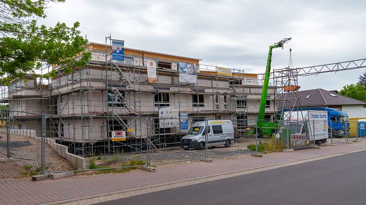 Das neue Wohnhaus der Hephata Diakonie in der Zentstraße in Flieden befindet sich aktuell im Rohbau. 