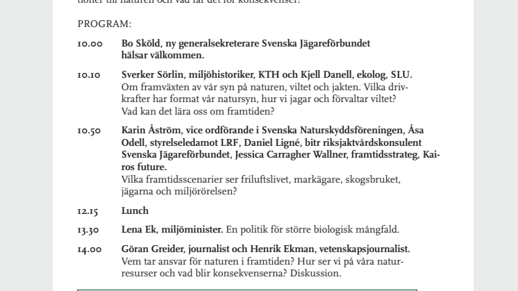 Seminarium 1 mars: Se men inte röra - Svensk natursyn i förändring.