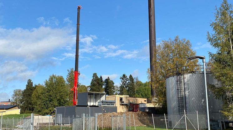 Modulbyggd panna på plats i Avesta