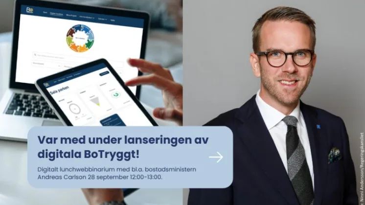 Inbjudan till lunchwebbinarium med bostadsministern och lansering av nytt digitalt projektverktyg för säkra och trygga livsmiljöer