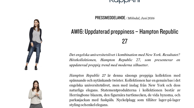 KappAhl AW16: Uppdaterad preppiness – Hampton Republic 27