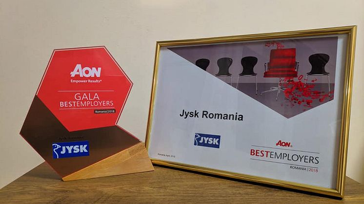 JYSK România câștigă premiul AON Best Employers 2018