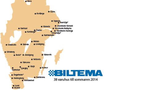 Biltema bekräftar fem nya varuhus första halvåret 2014