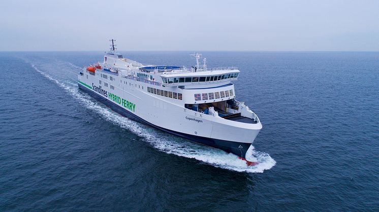 Scandlines’ nye hybridfærge i drift