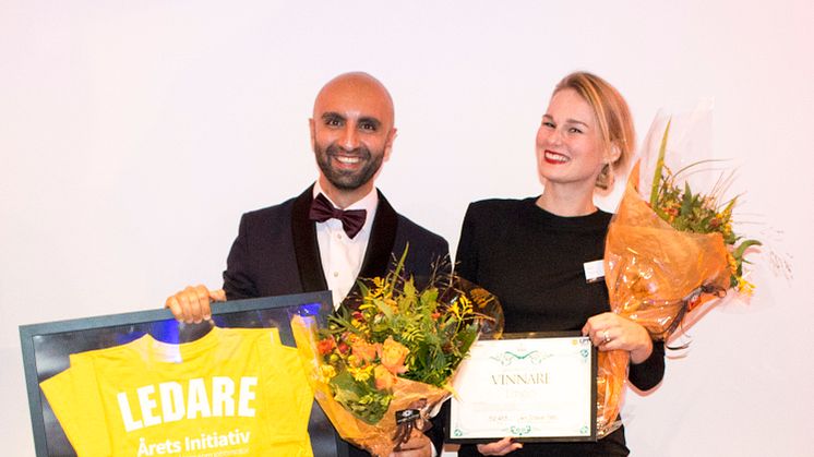 Yashar Moradbakhti, vd Lingio och Miia Yliaho, Head of Production Lingio, vinnare av Årets Initiativ 2017