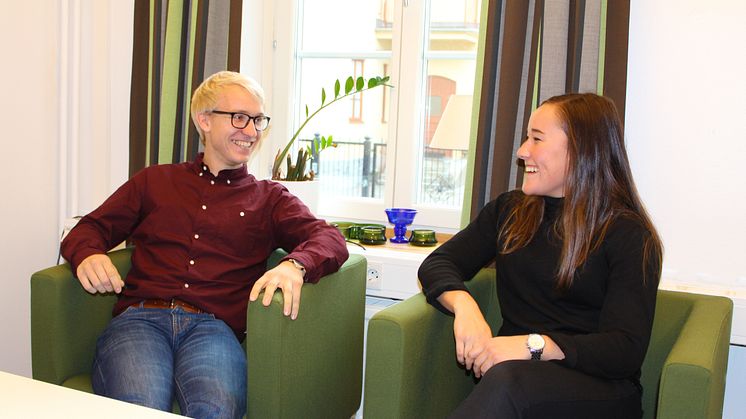 Anders Koppfeldt och Emilia Eriksson är studenter som har deltagit i ByggDialog Akademin