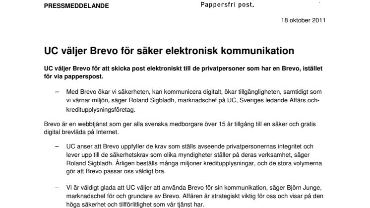 UC väljer Brevo för säker elektronisk kommunikation