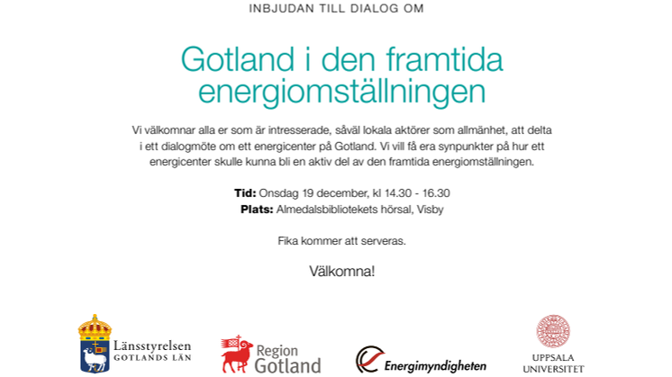 Inbjudan till dialogmöte om Gotland i den framtida energiomställningen