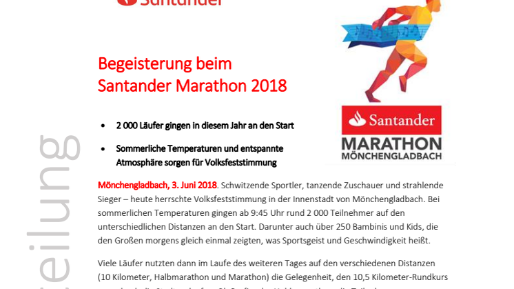 Begeisterung beim Santander Marathon 2018