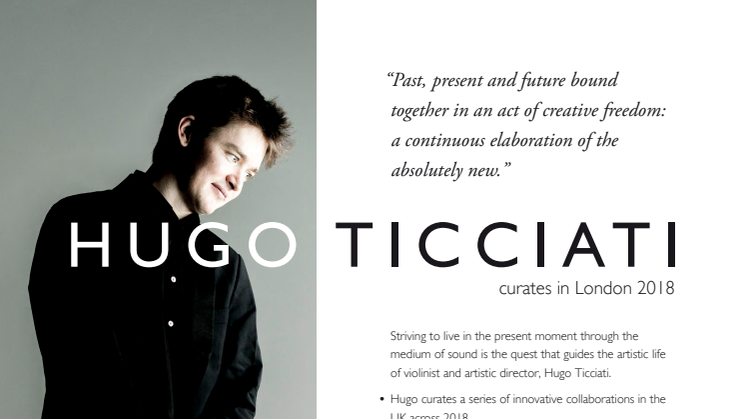 Time Unwrapped: Kings Place Artist-in-Residence Hugo Ticciati and friends unwraps Portrait this coming Sunday 