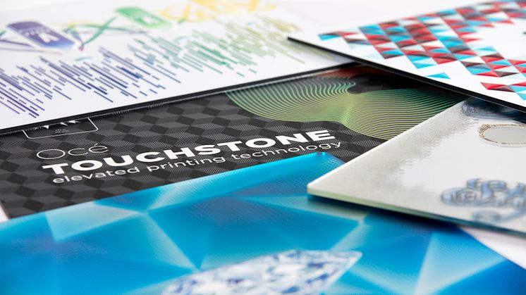Océ Touchstone är en lösning för upphöjt tryck att användas inom digital storformatsgrafik, dekor och förpackningar