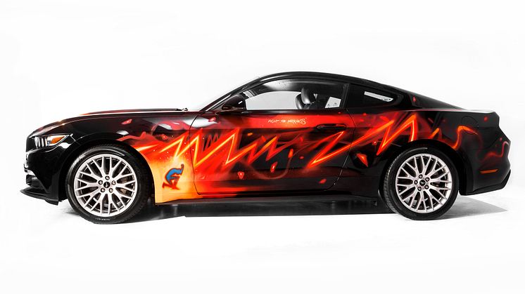 Ford Mustang genopstår som graffitikunst