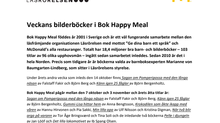  Veckans bilderböcker i Bok Happy Meal