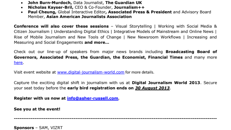 Big Data - Friend or Foe? Find out at Digital Journalism World 2013!
