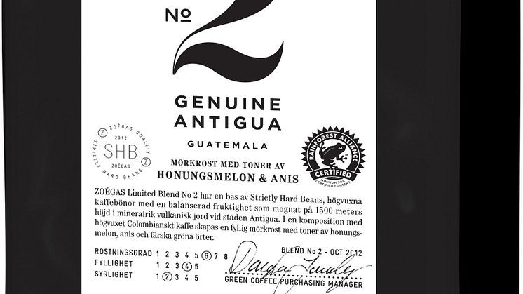  ZOÉGAS lanserar blandning No 2 i Limited Blend-serien