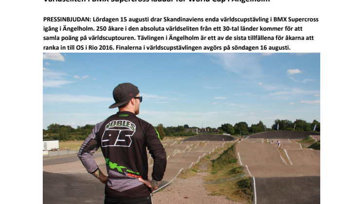  PRESSINBJUDAN: Världseliten i BMX Supercross laddar för World Cup i Ängelholm 