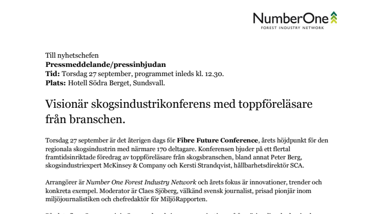 Visionär skogsindustrikonferens med toppföreläsare från branschen.