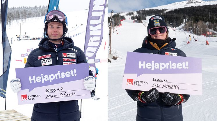 Adam Hofstedt och Lisa Nyberg får Hejapris tack vare bästa resultat i SM-totalen