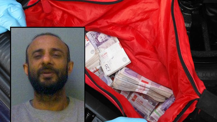 Ringleader Mohammed Zafer and cash seized from the gang