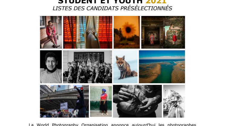 CONCOURS STUDENT ET YOUTH 2021 : LISTES DES CANDIDATS PRÉSELECTIONNÉS