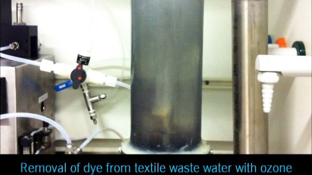Ozone removes dye from textile wastewater