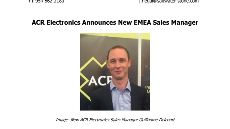ACR Electronics Announces New EMEA Sales Manager 