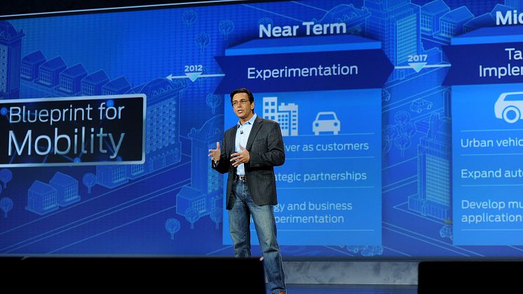 Mark Fields, adm. dir for Ford Motor Company på Consumer Electronics Show i Las Vegas