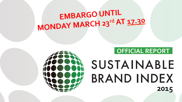 Sustainable Brand Index 2015- Official report Sweden in English