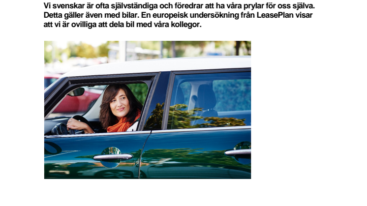 Svenskar delar ogärna bil med kollegan