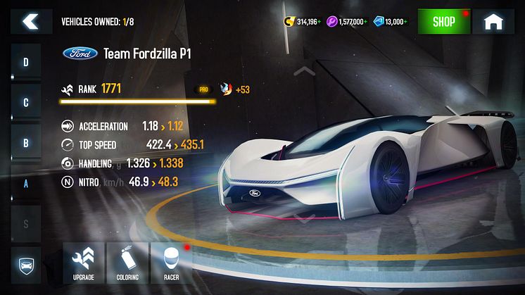 A versenygép 2022. szeptember 2-től jelenik meg a népszerű Asphalt 8 játékban