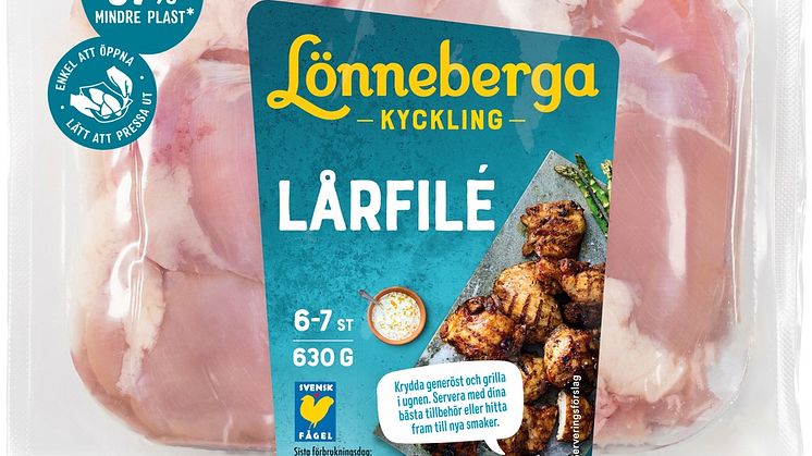 57 procent mindre plast i förpackningen till Lönneberga Lårfile.