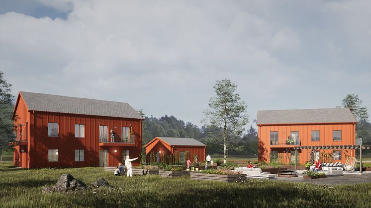 Bild från Tengbom som visar de planerade bostäderna i Älvenäs