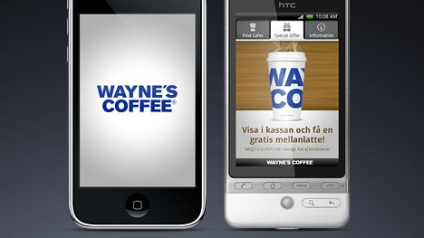 Wayne´s Coffee släpper Apple och Android applikation sk app för kaffeälskare