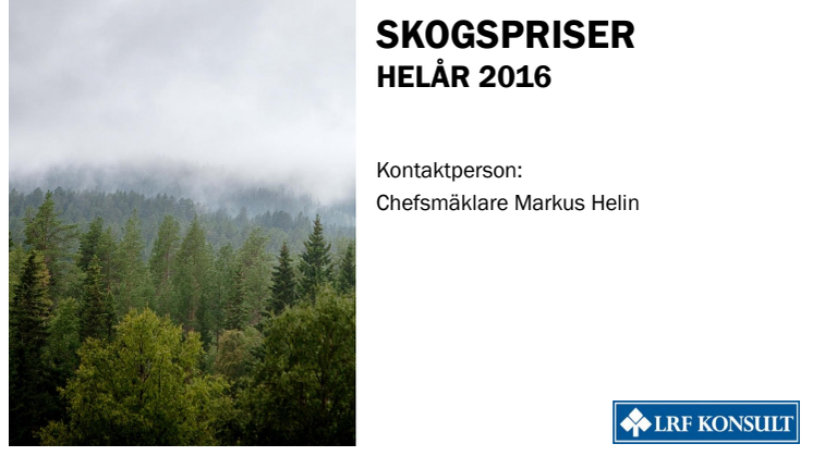 Rapport Skogsmarkspriserna 2016