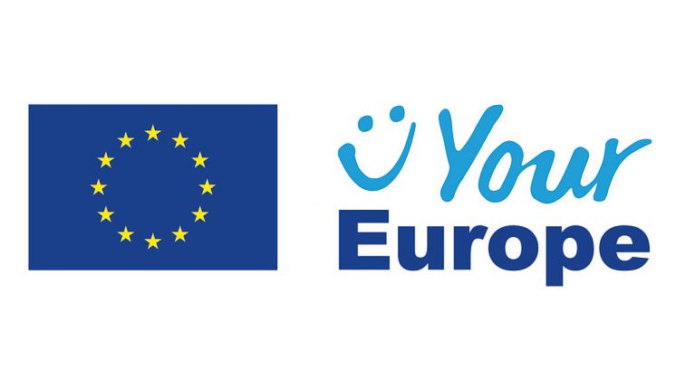 Bildtext: Det här är den officiella logotypen för Your Europe och som finns på alla webbsidor som är anslutna till portalen youreurope.eu.
