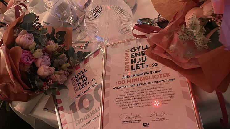 Diplom och pris för Gyllene Hjulet årets kreativa kampanj 