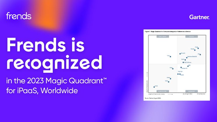 Frends är stolta över erkännandet som iPaaS i Gartners Magic Quadrant 2023