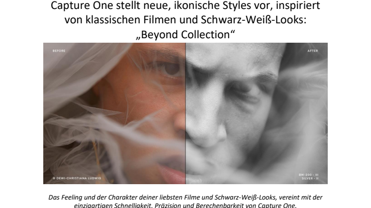 Capture One stellt neue, ikonische Styles vor, inspiriert von klassischen Filmen und Schwarz-Weiß-Looks: „Beyond Collection“