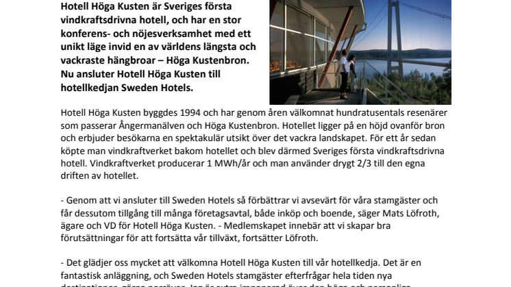 Sweden Hotels utökar norrut på Höga Kusten