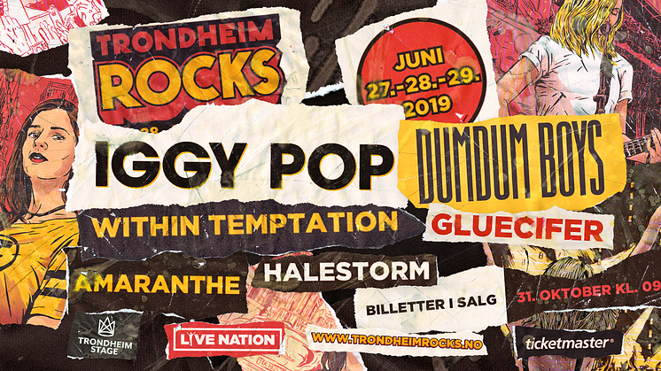 IGGY POP,  DUMDUM BOYS,  GLUECIFER OG FLERE ARTISTER BEKREFTET TIL TRONDHEIM ROCKS 2019!