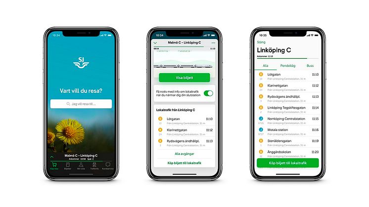 Med den nya funktionen Anslutningsguiden blir det ännu enklare att välja och köpa anslutande lokaltrafik under tågresan