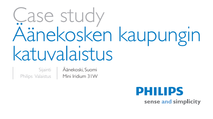 Case study: Äänekosken kaupungin katuvalaistus