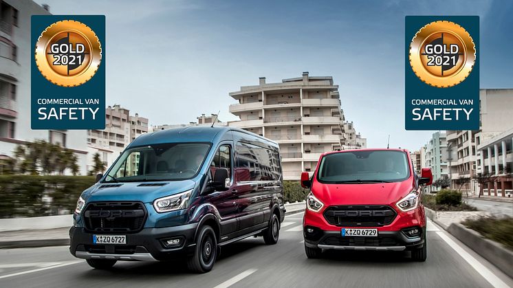 Ford Transit Custom får topputmerkelse av Euro NCAP for sine førerassistanseteknologier