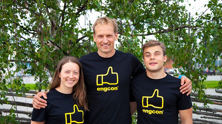 Team Engcon: Laila Kveli, Jerry Ahrlin och Sebastian Modin (samt Magnus Näslund, ej på bilden)