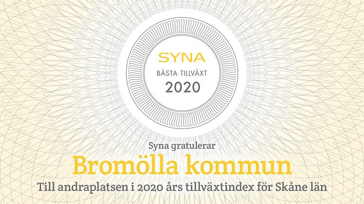 Syna gratulerar Bromölla kommun