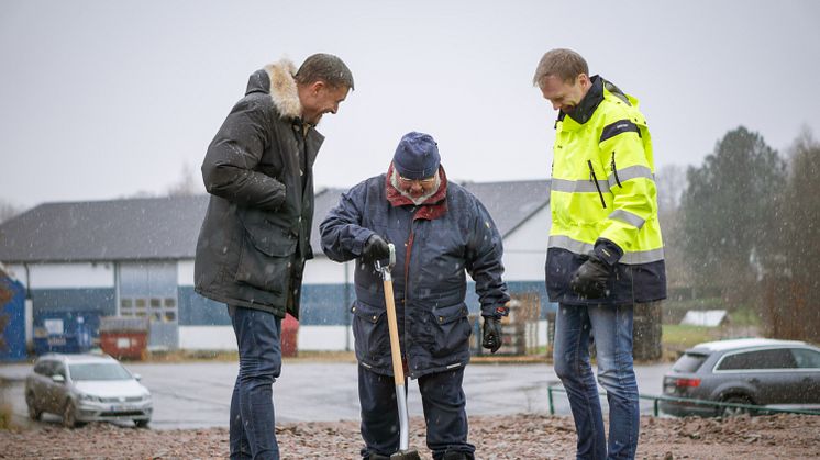 Stefan Andersson, VD FASAB, Lars Petersson, ordförande Renhållningen Kristianstad, och Fredrik Holmer, avfallsingenjör Renhållningen Kristianstad