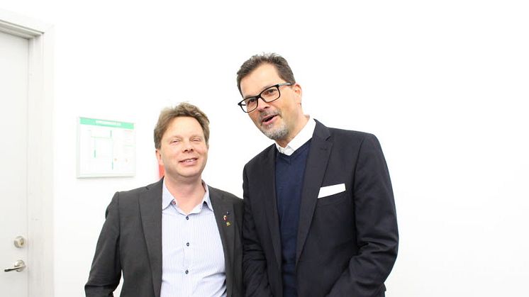 Lunds kommuns näringslivschef Per Persson och Frank M Salzgeber, Head of Technology Transfer Programme Office, var båda invigningstalare på ESA:s rymdkonferens i Lund. Foto: Erdin Asanovski